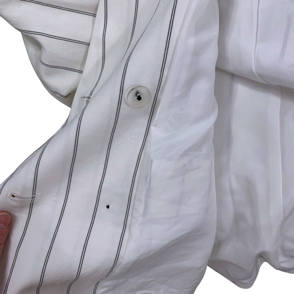 NWOT A NEW DAY 100% Cotton White Black Pinstripe Double Breasted Blazer - sz 16W - Picture 16 of 16